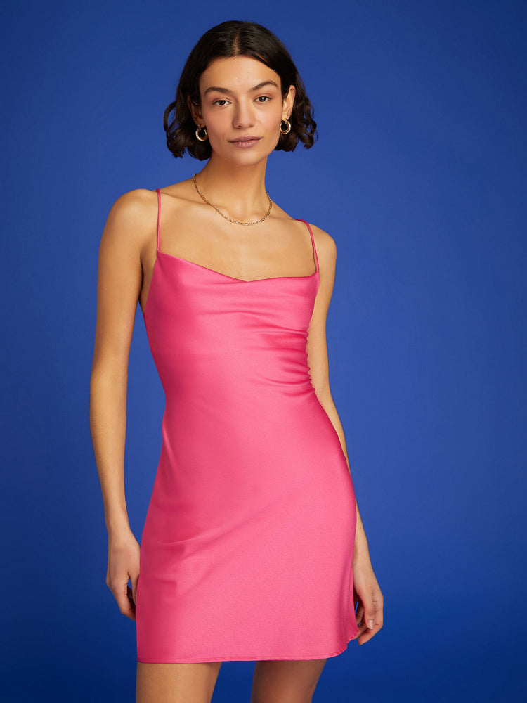 Riviera Mini Dress in Fuschia Pink with ...